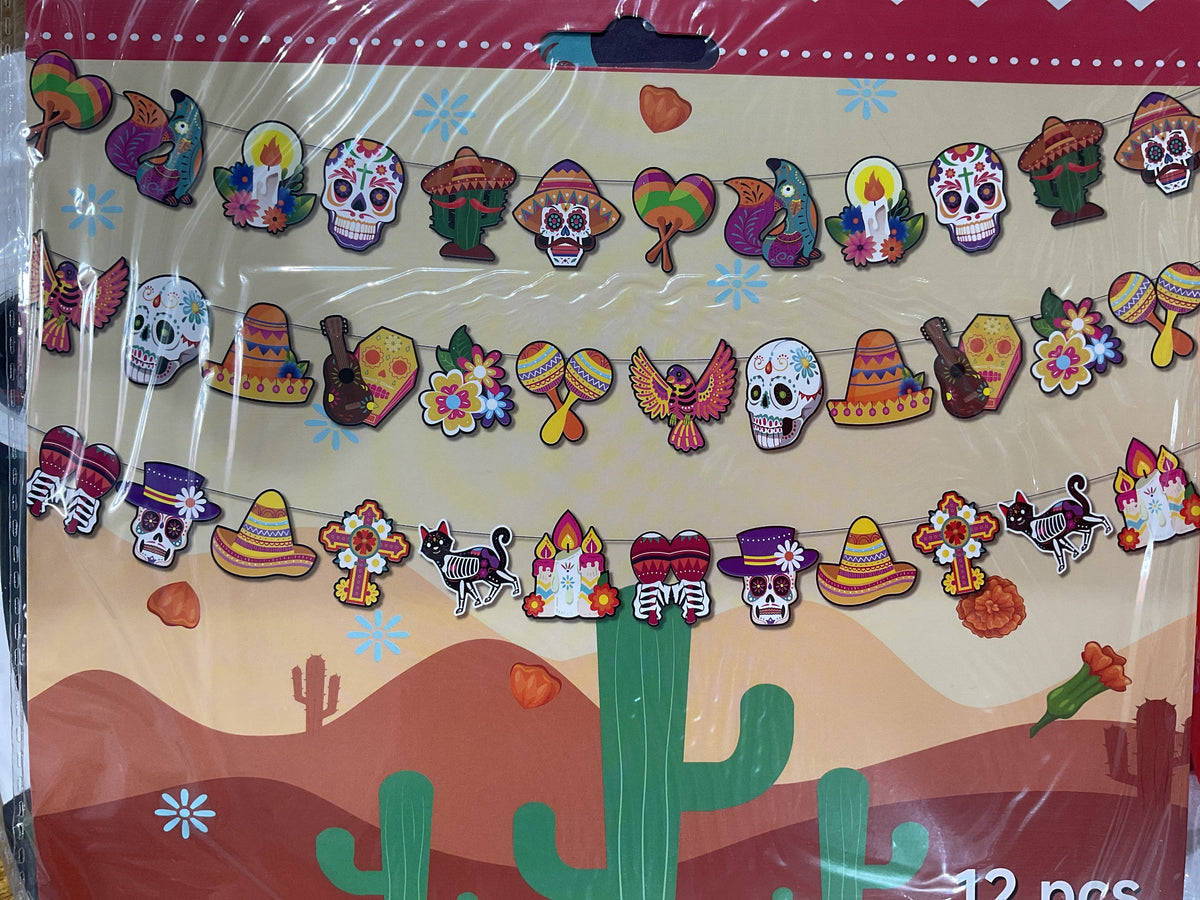3 Tira Papel Día De Muertos.