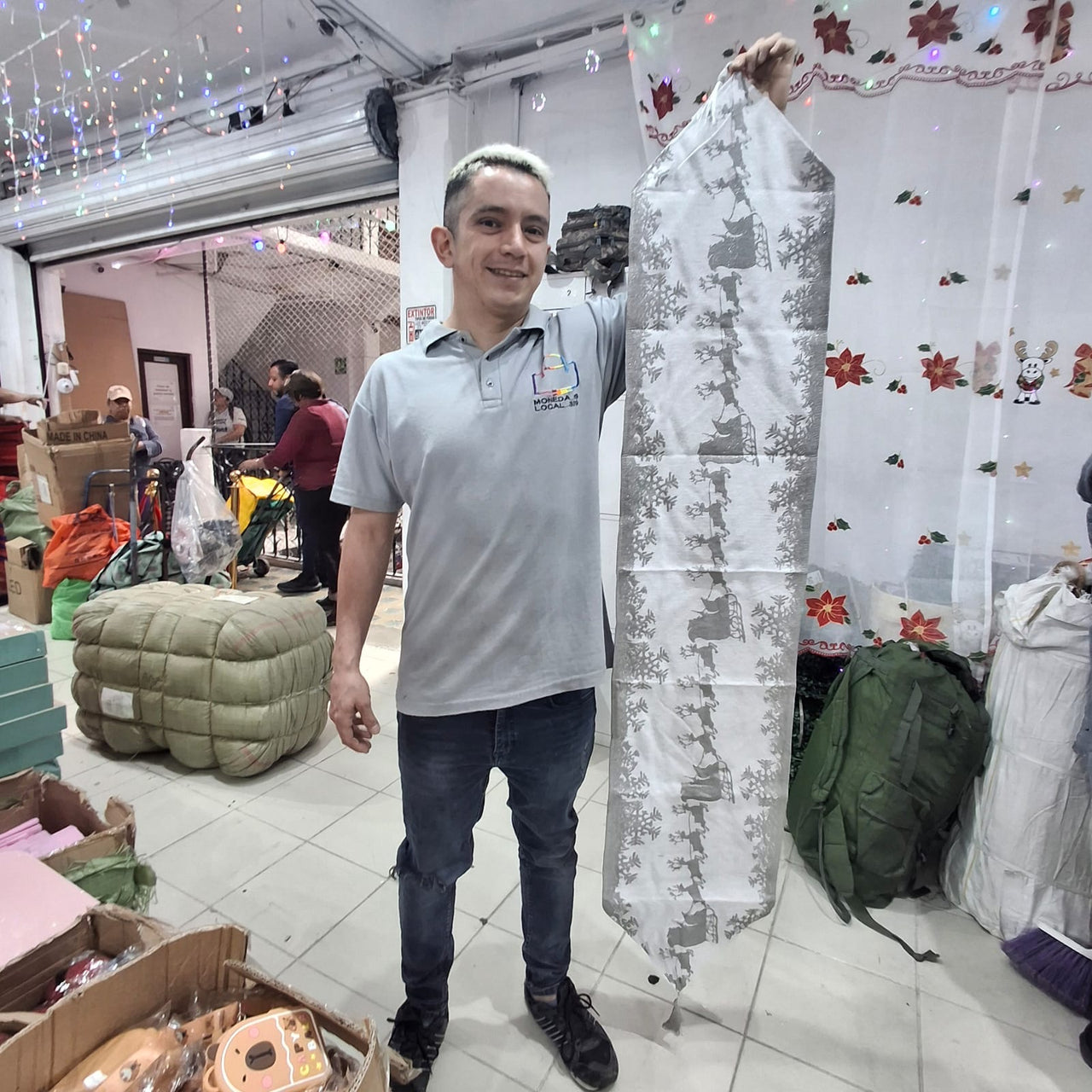 camino  de mesa plata