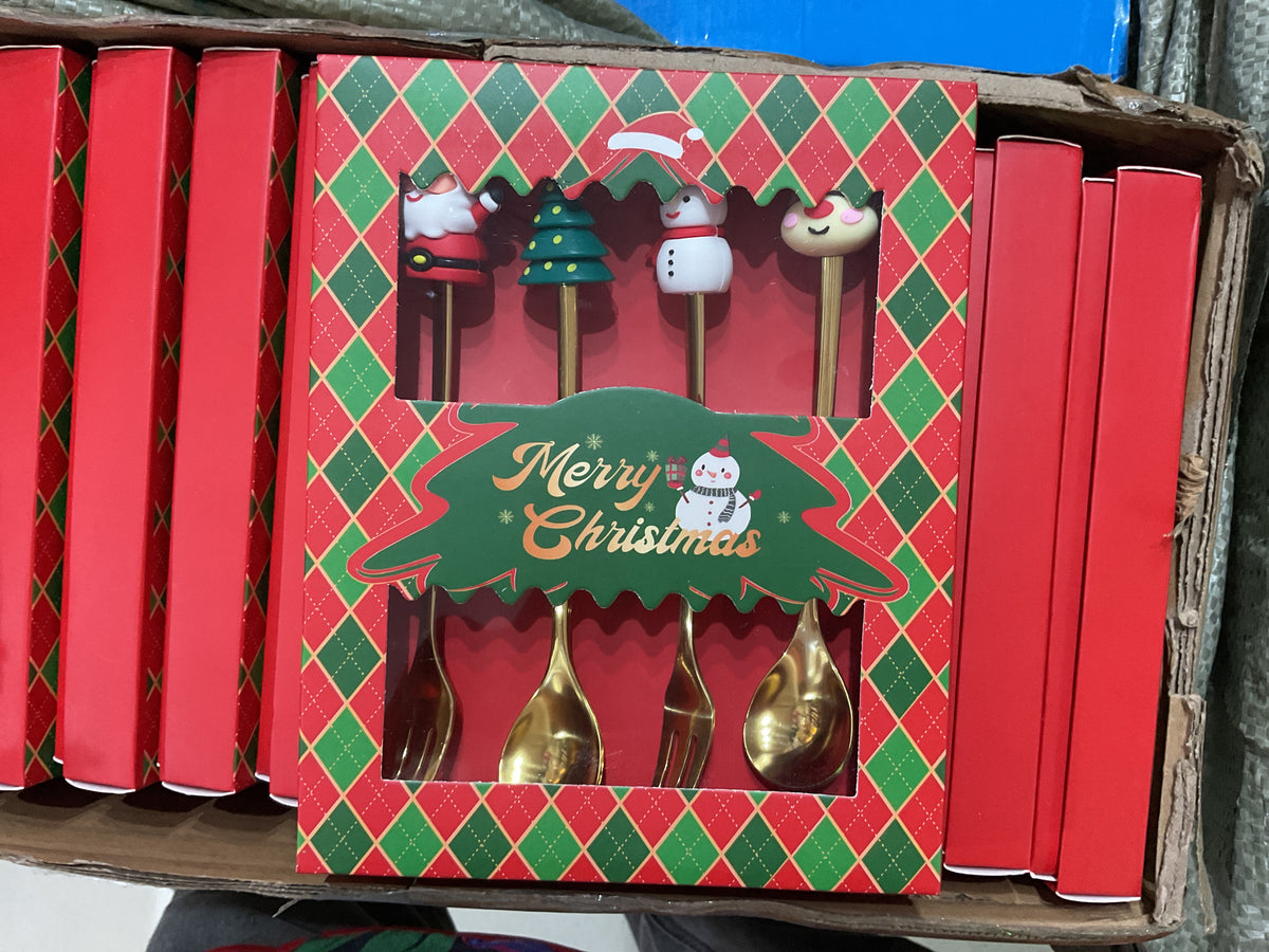 Set 4 Cucharas Navideñas