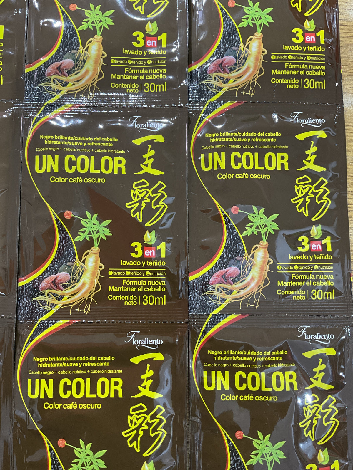Tinte Shampo café sobre