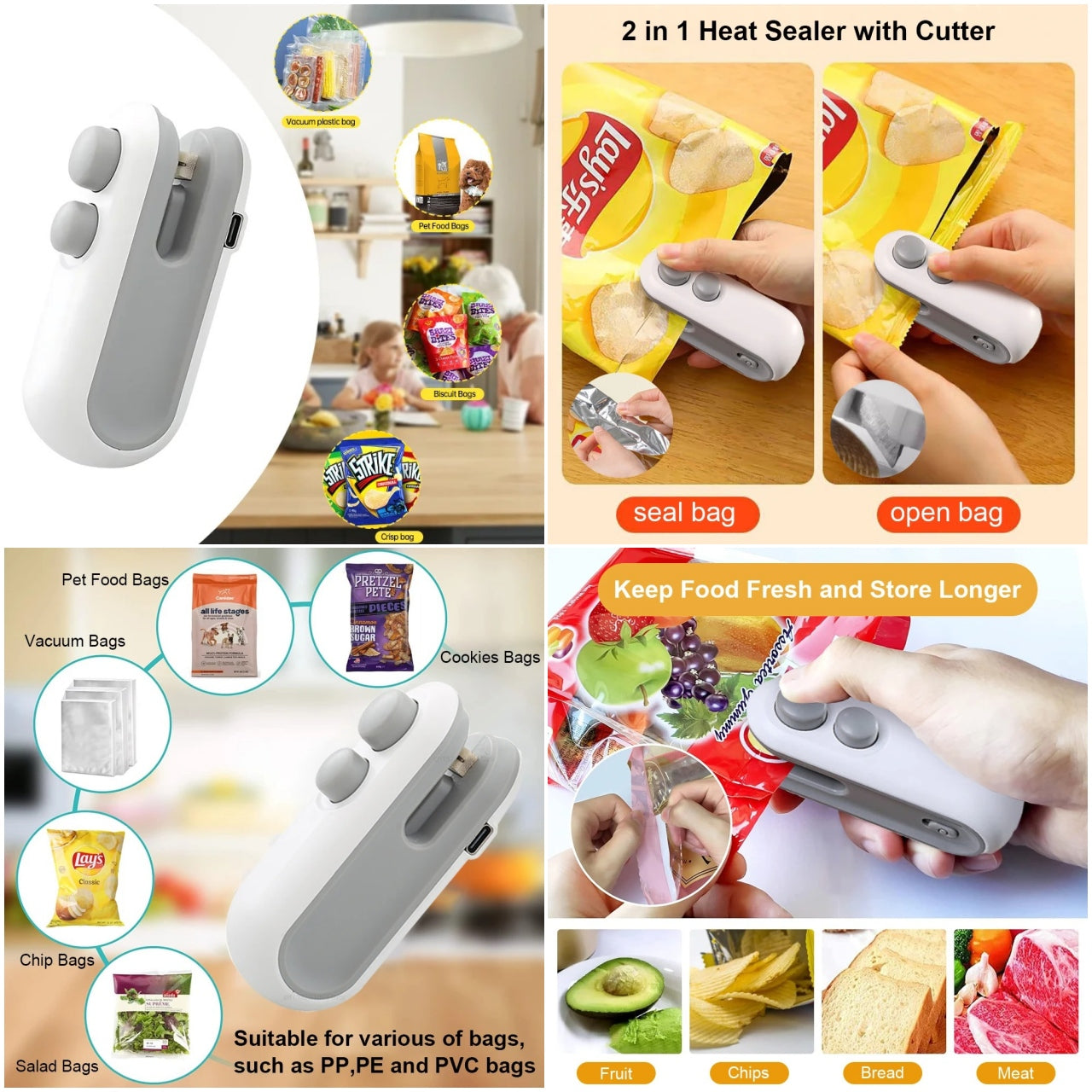 SELLADOR DE BOLSA RECARGABLE USB