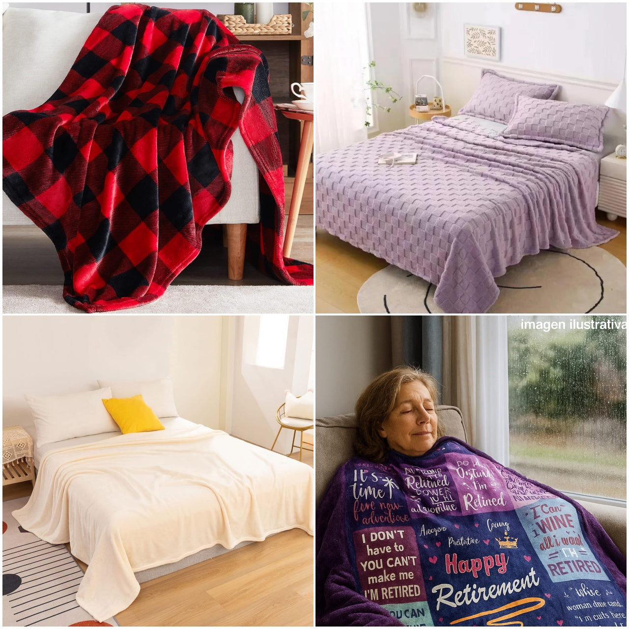 Frazada matrimonial felpa grosor mediano 180x220 lluvias