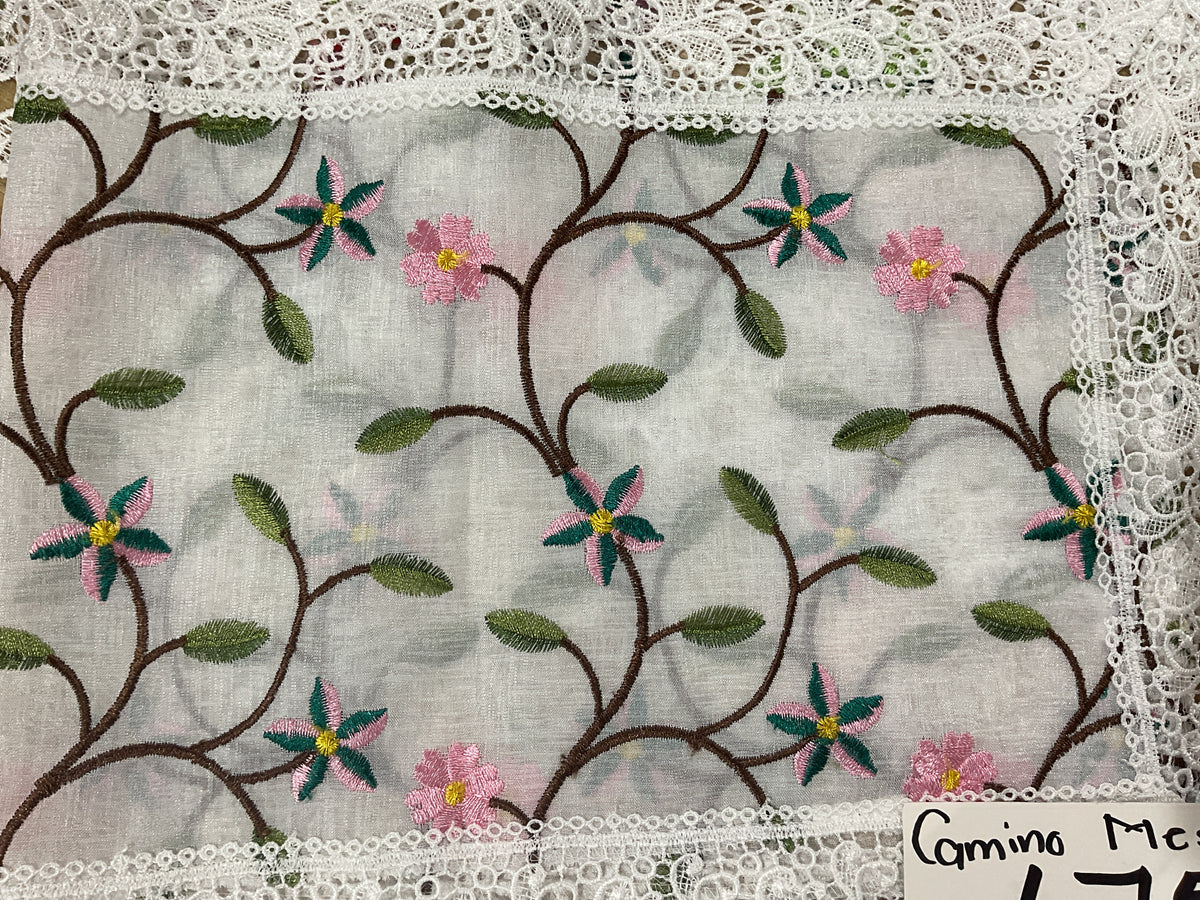 Camino De Mesa Blanco Flor. 40x90