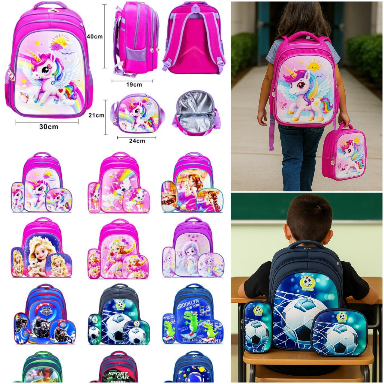 Mochila triple con luz S1660