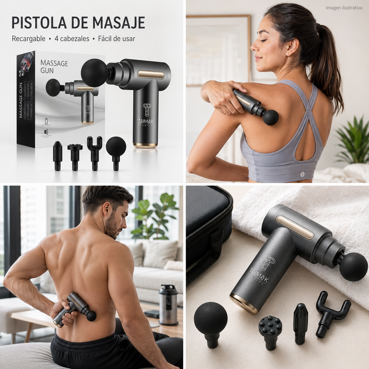 PISTOLA MASAJEADORA MASSAGE GUN