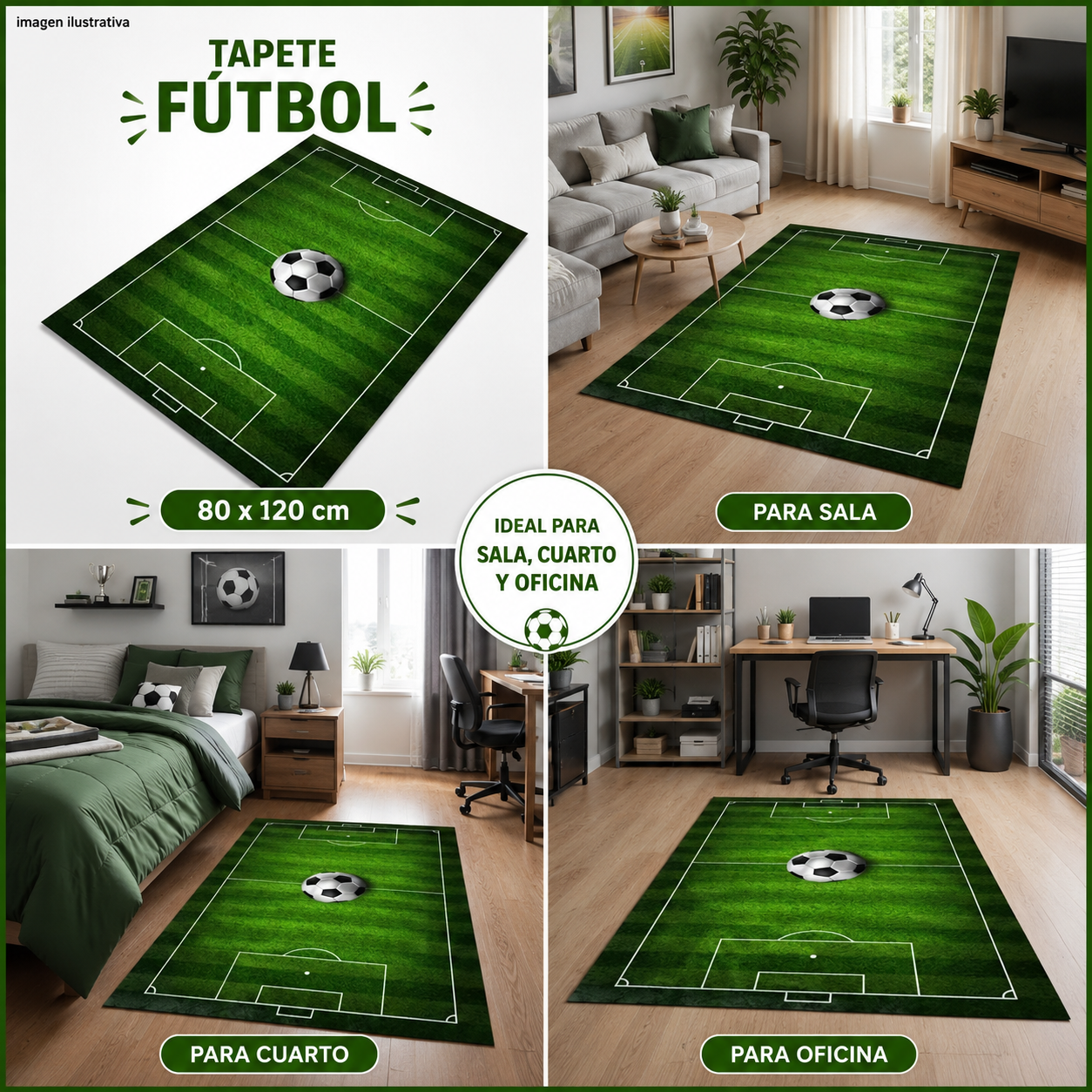 Tapete futbol grande 80x120