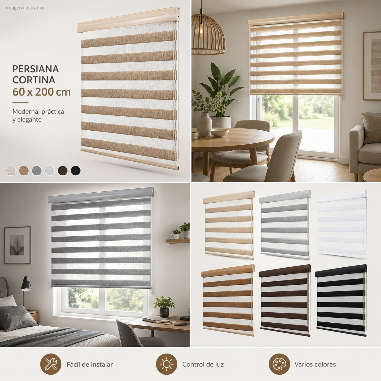 Persianas Cortina 60x200