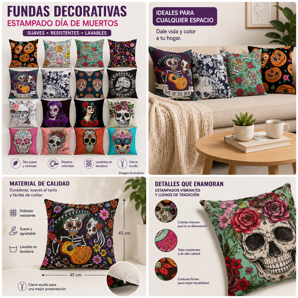 Funda Halloween cojín