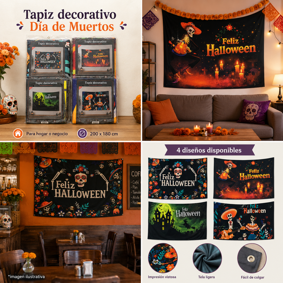 Mini Tapiz Día De Muertos.