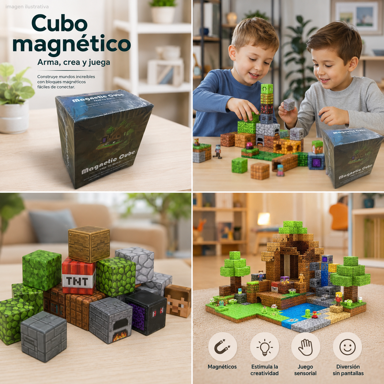 MAGNETIC CUBE FREE TO BUILD CHICO 73B