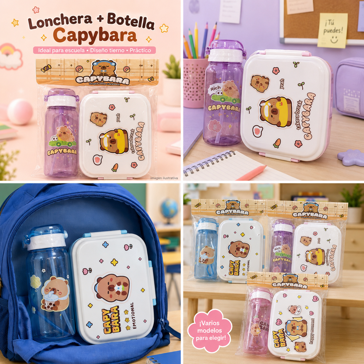 LONCHERA CON VASO CAPY BARA