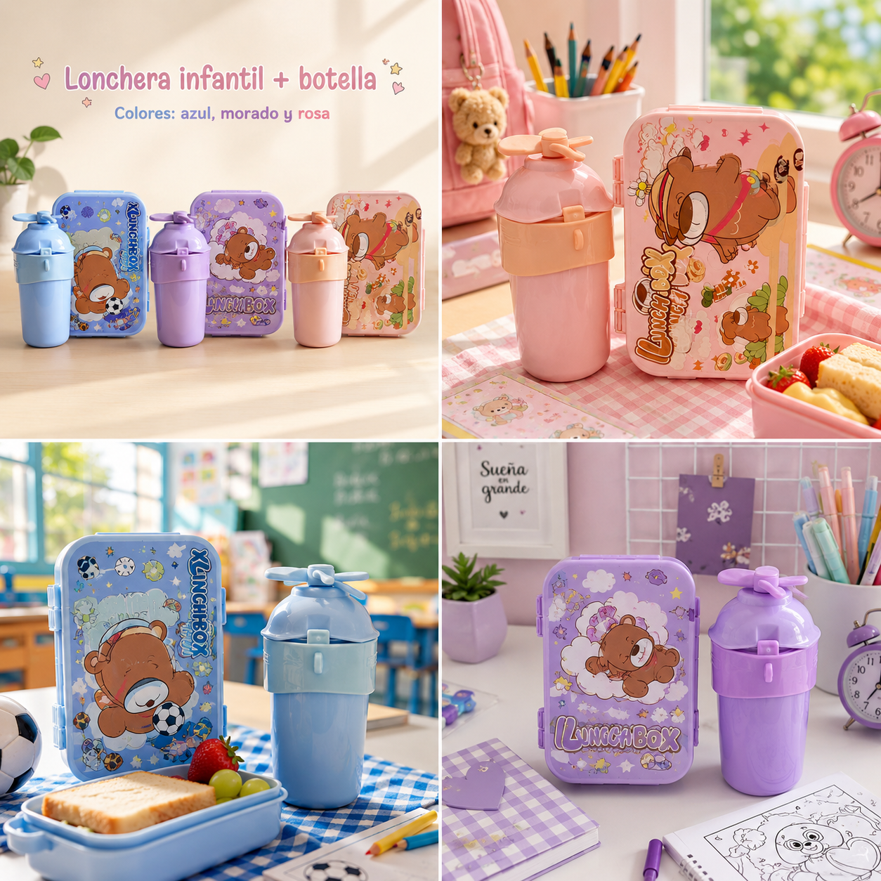 LUCH BOX TOPER Y VASO CON HELICES