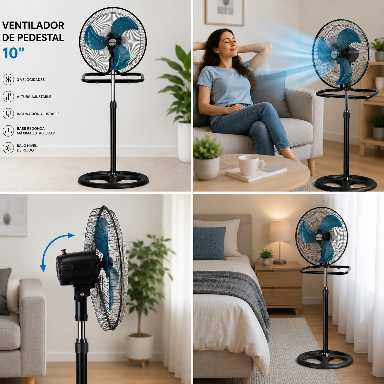 Ventilador 3 en 1, 10 pulgadas