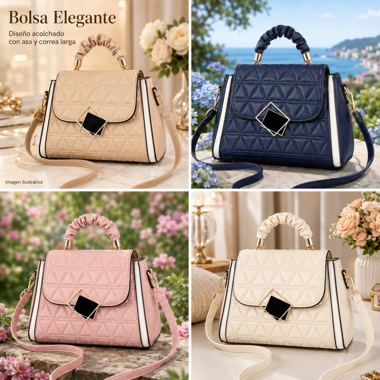 Bolsa figura triangular