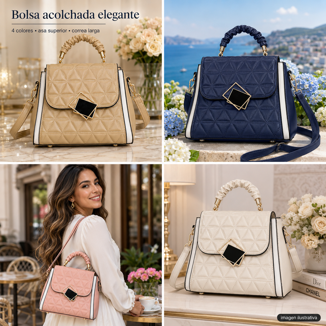 Bolsa figura triangular