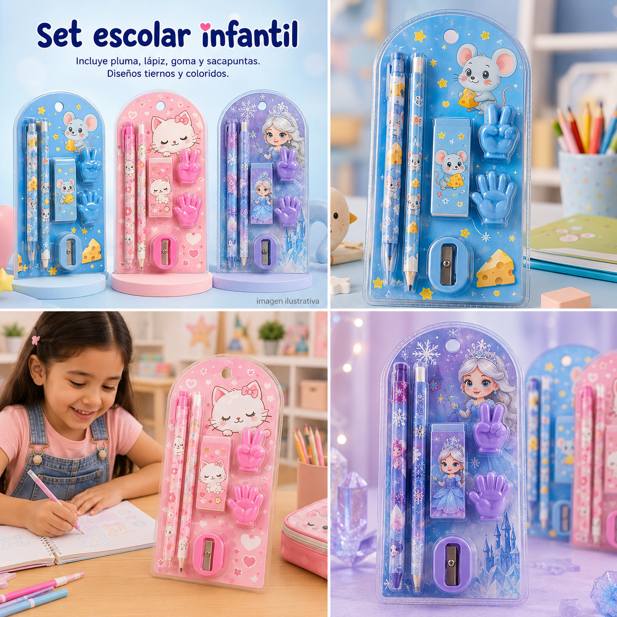 Set de lapicero con goma 008