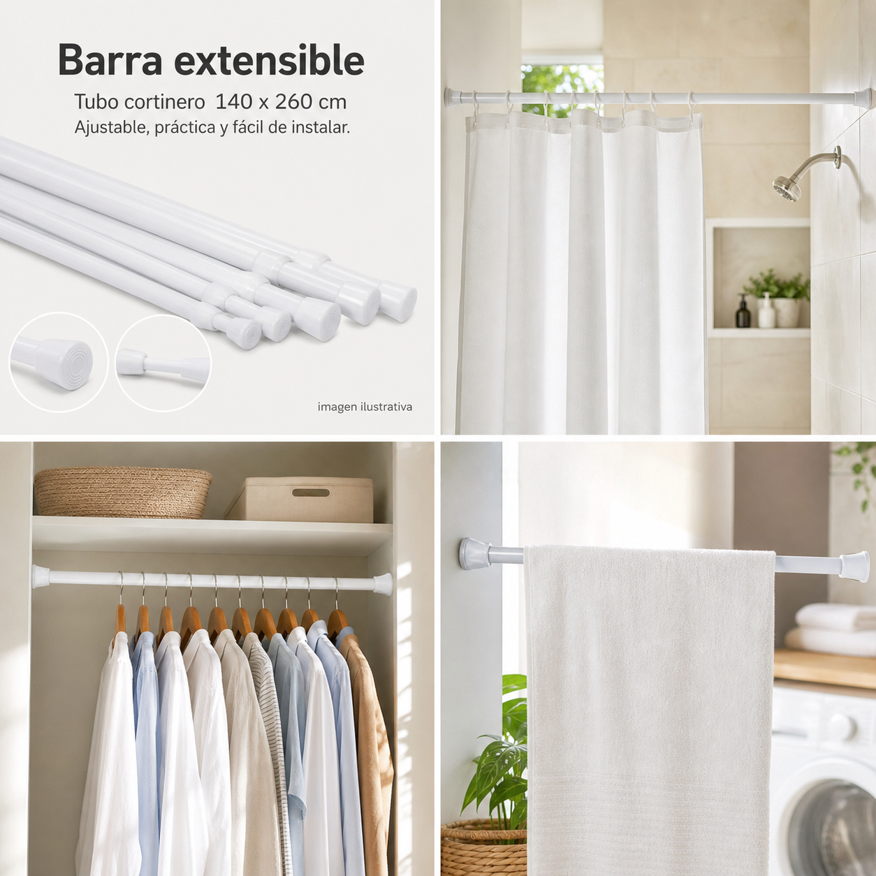 Tubo cortinero 140x260