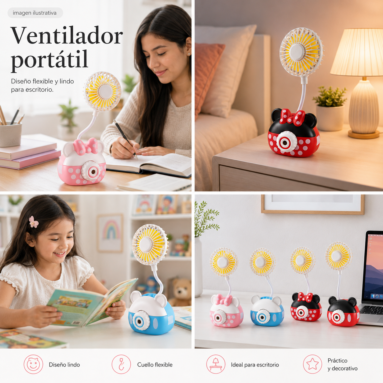 VENTILADOR CON SACAPUNTAS (MICKEY)