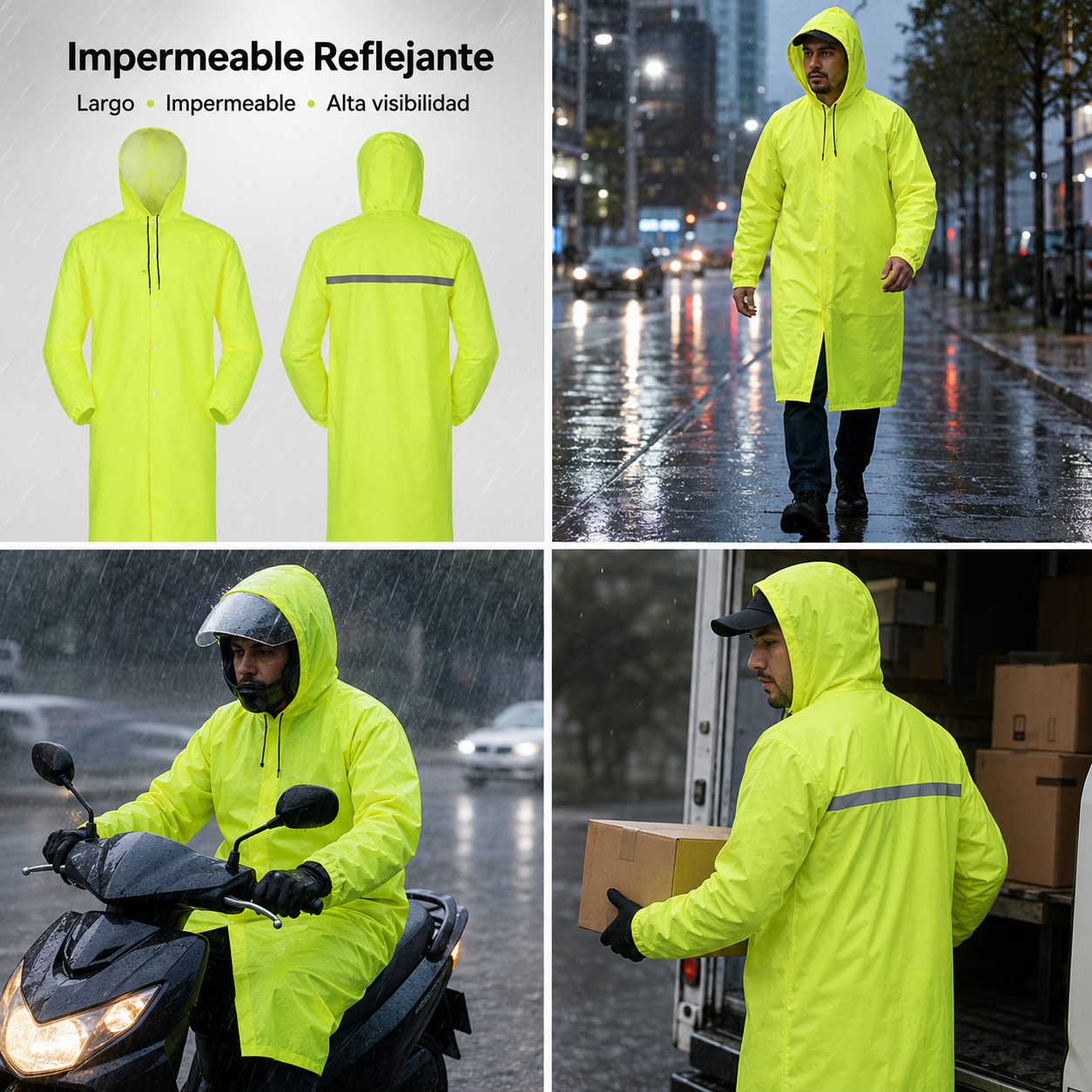 IMPERMEABLE REFLEJANTE OSCURIDAD