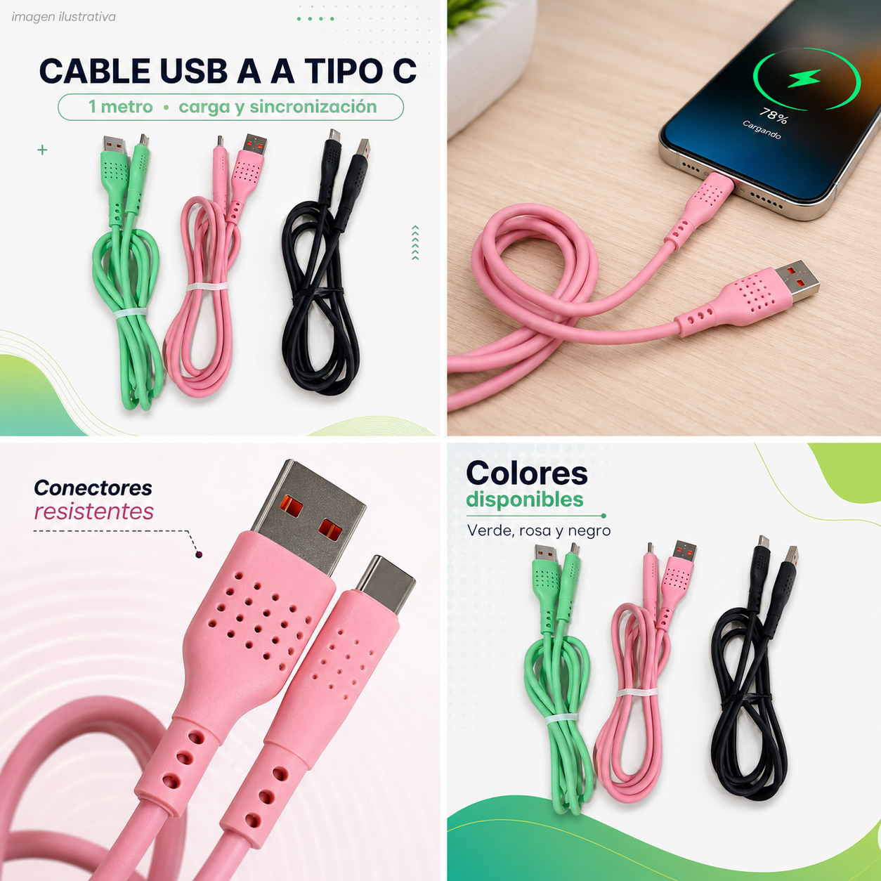 CABLE ENTRACA TIPO USB- C 1 METRO