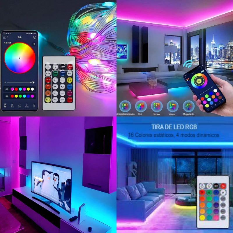TIRA LUZ 5 METROS RGB APP CELULAR