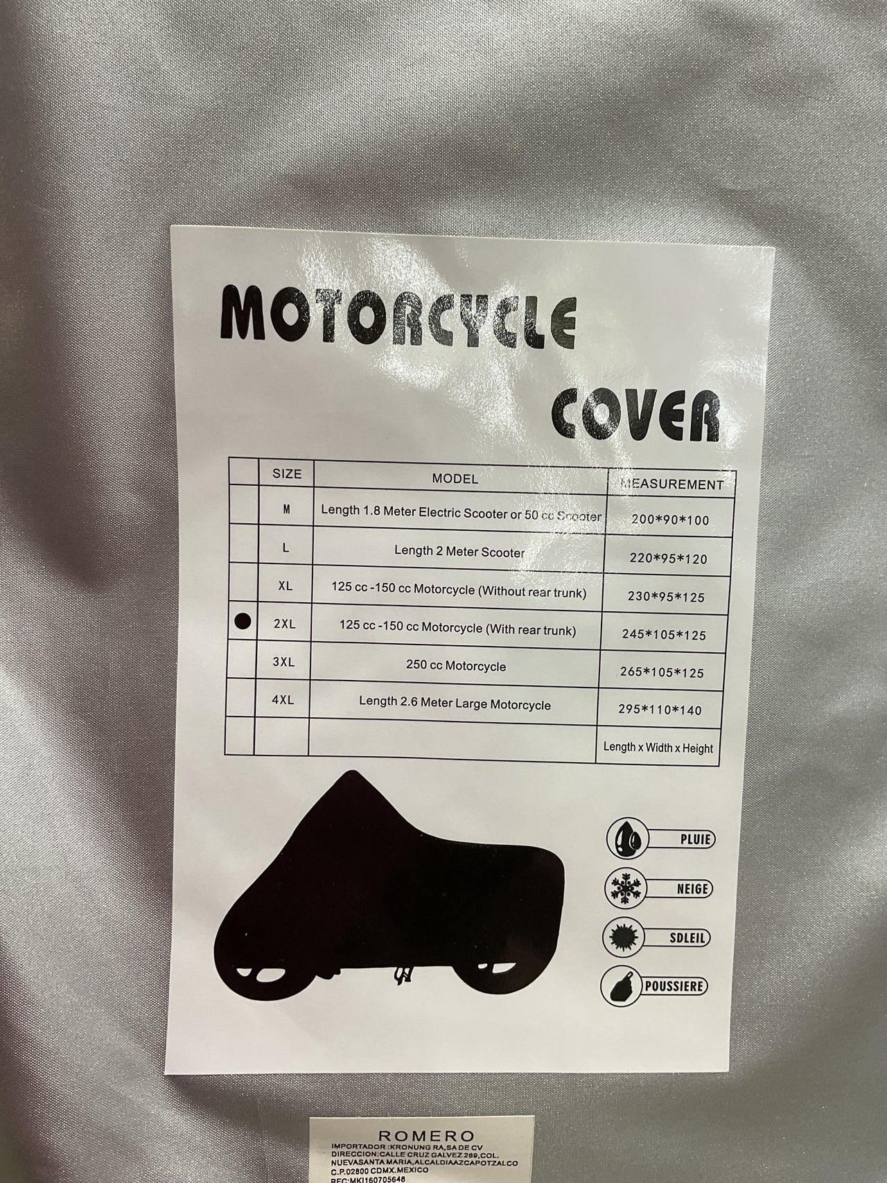 Funda para moto reforzada