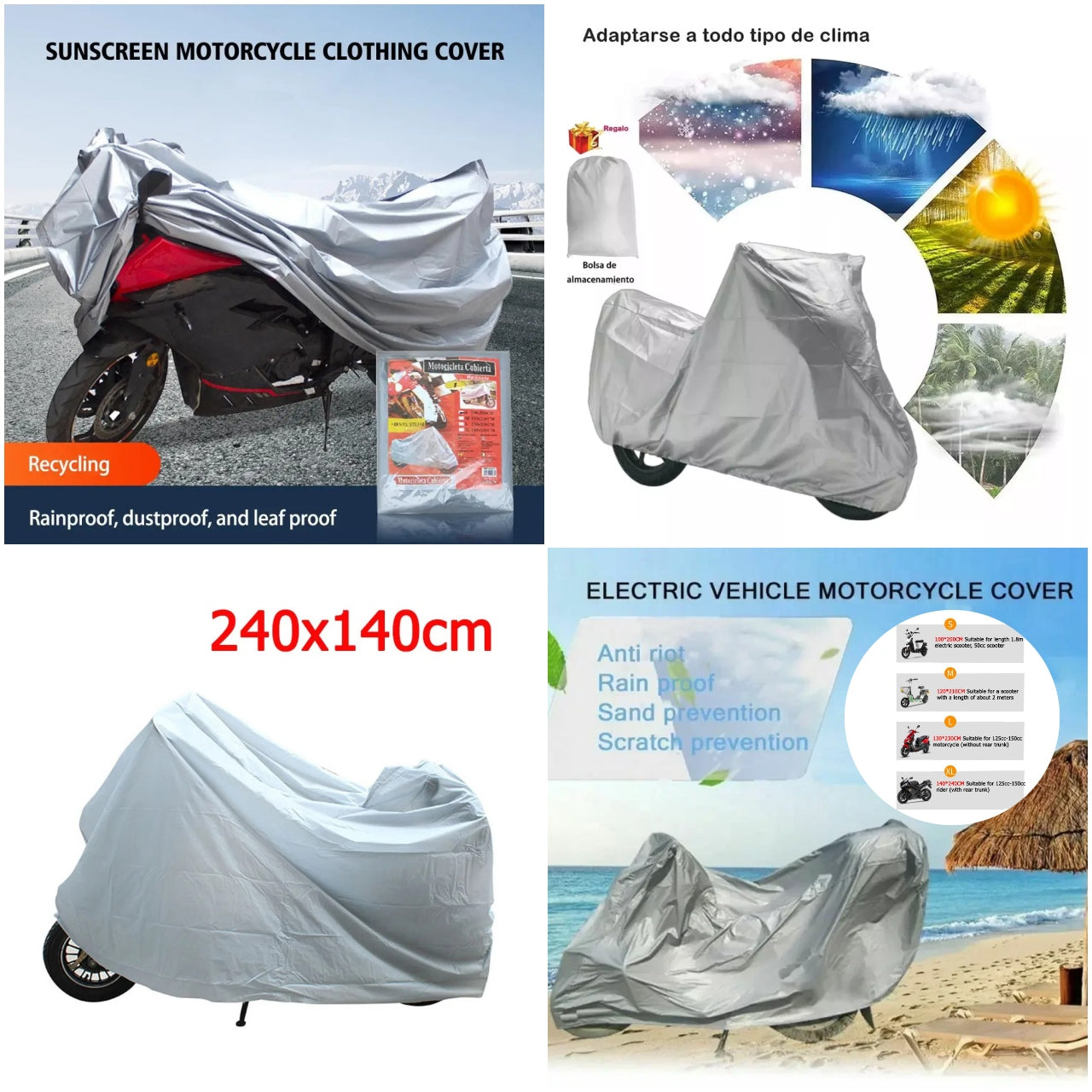 FUNDA MOTO PROTECTOR LLUVIA