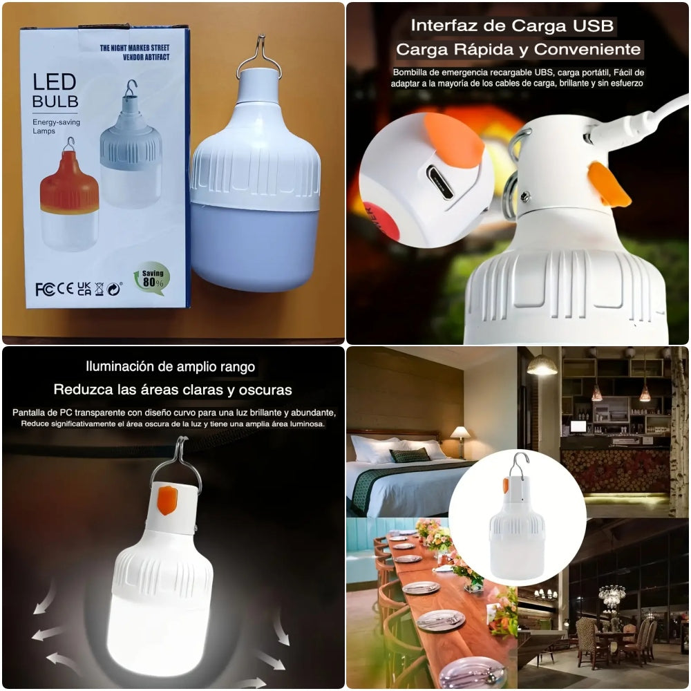 FOCO RECARGABLE DE EMERGENCIA GANCHO LED BULB