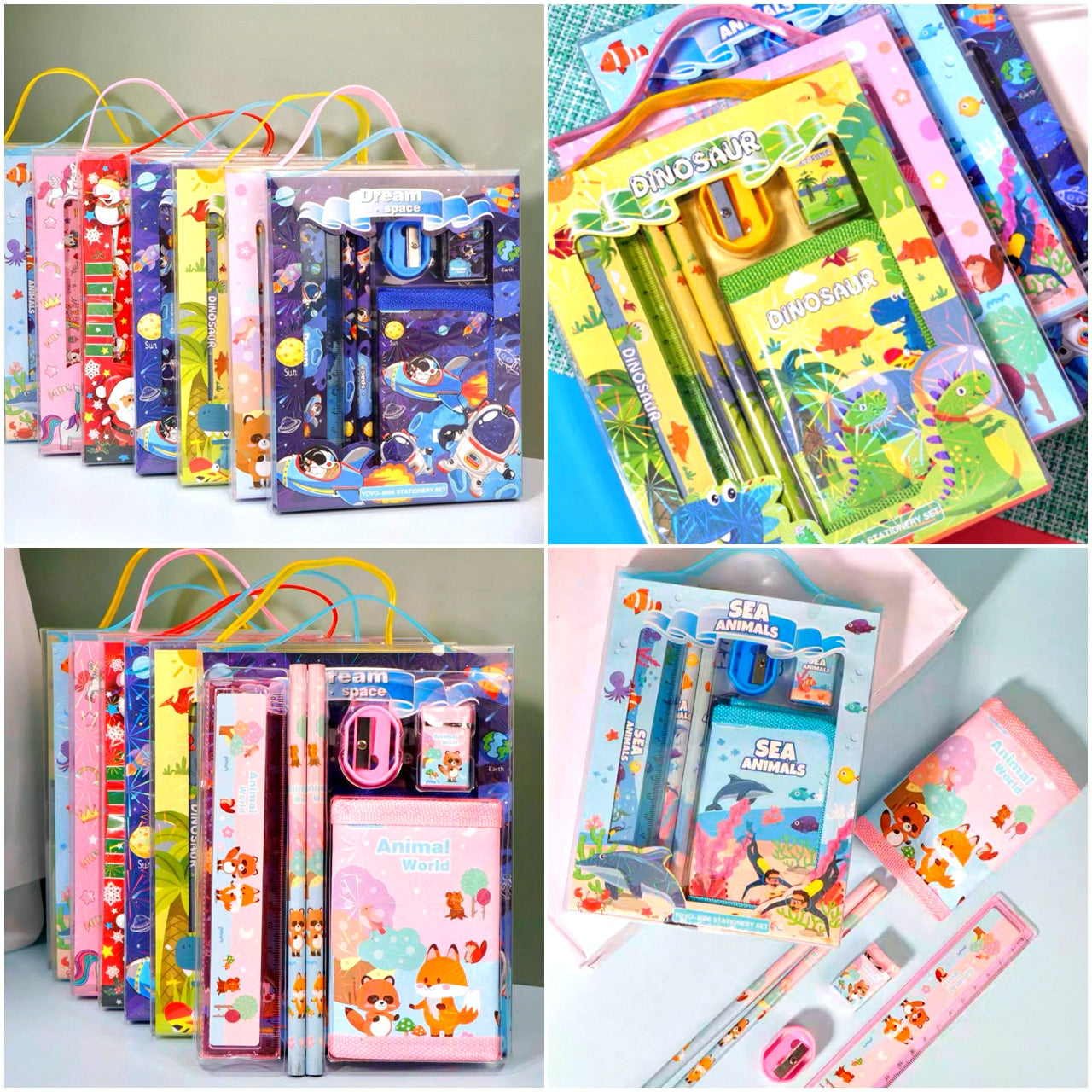 Set de útiles papelería regla lápiz
