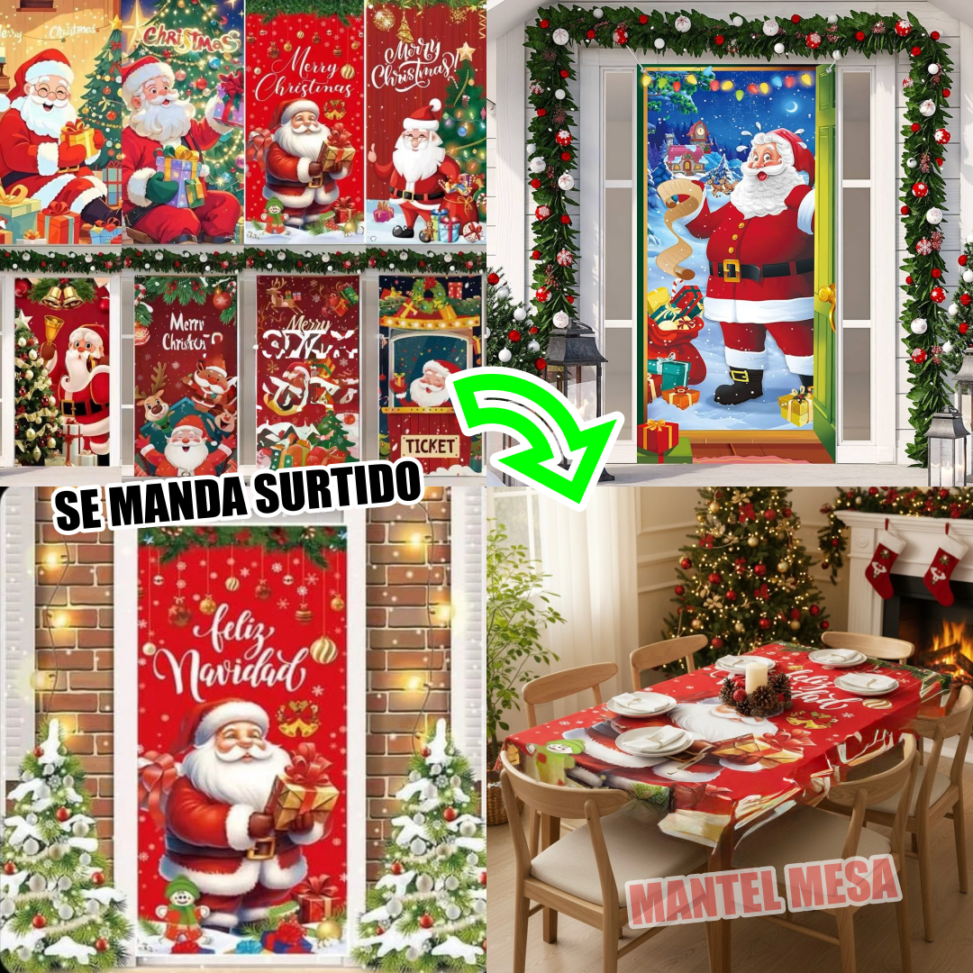 FUNDA PUERTA NAVIDEÑA STRECH MODELO SURTIDO