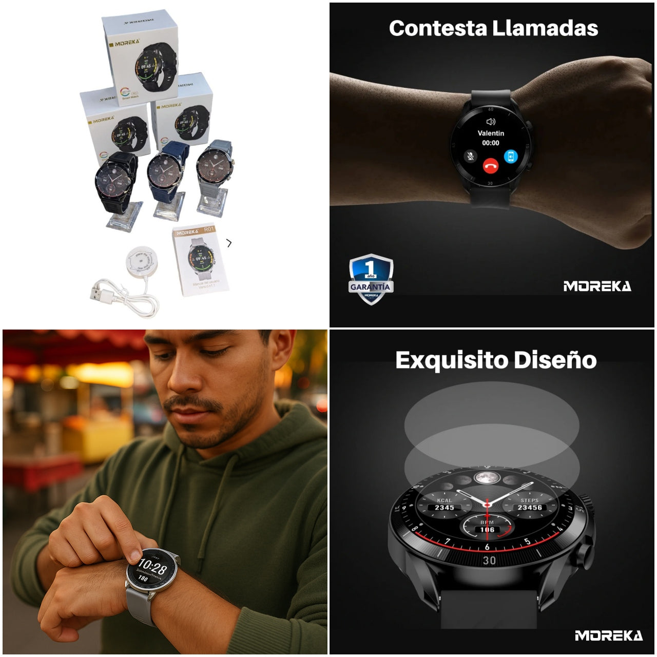 Moreja RELOJ INTELIGENTE MOREJA R01 Monitoreo de salud
