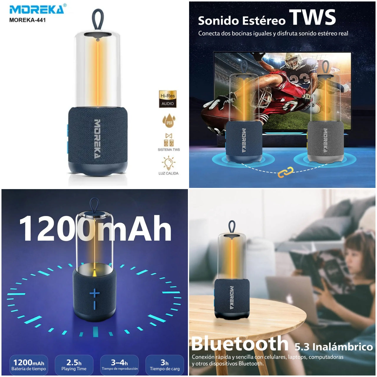 BOCINA MOREKA LAMPARA LED ELEGANTE 441