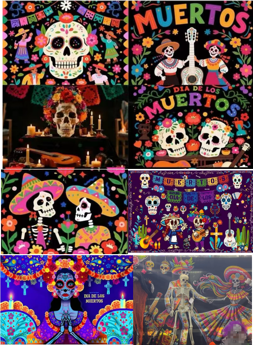Tapiz decorativo Día de Muertos 70 × 100 cm GUI-4753