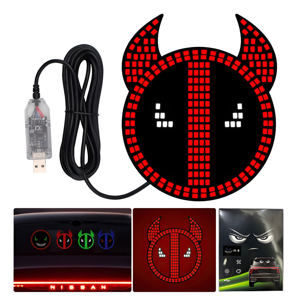 CARA DE DIABLO LED PARA AUTO