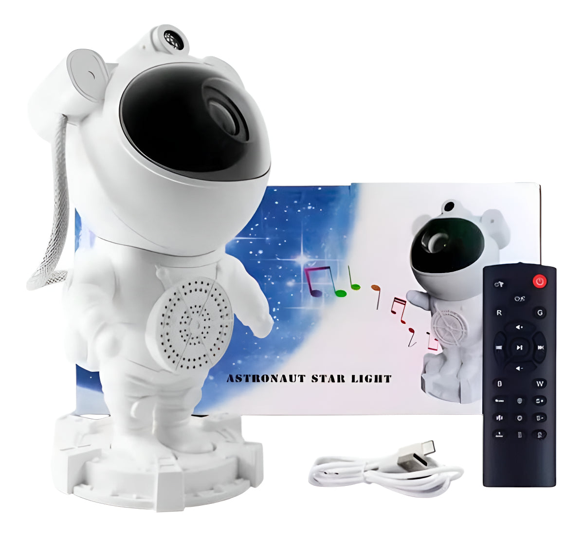 astronauta bocina proyector