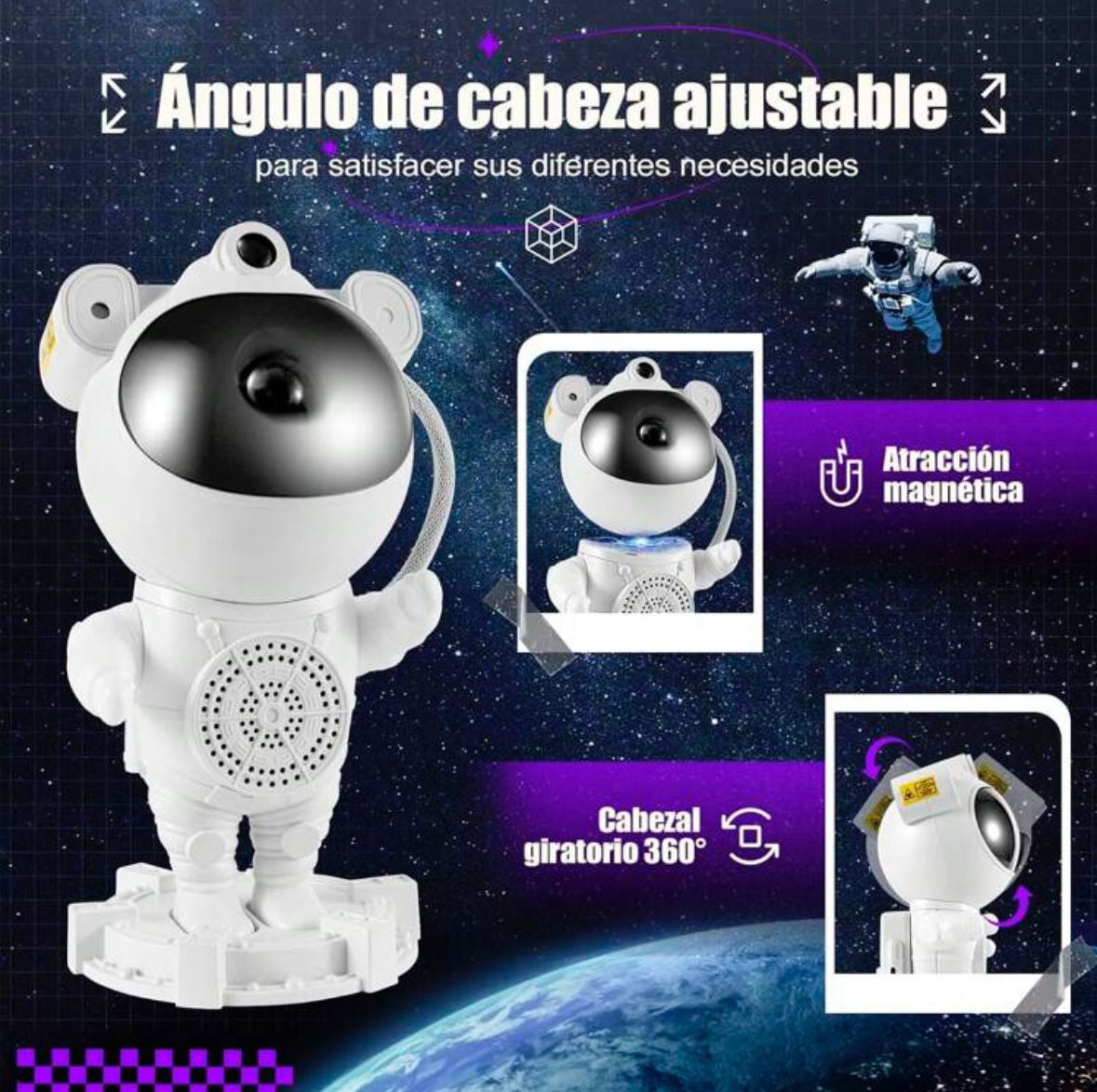 astronauta bocina proyector