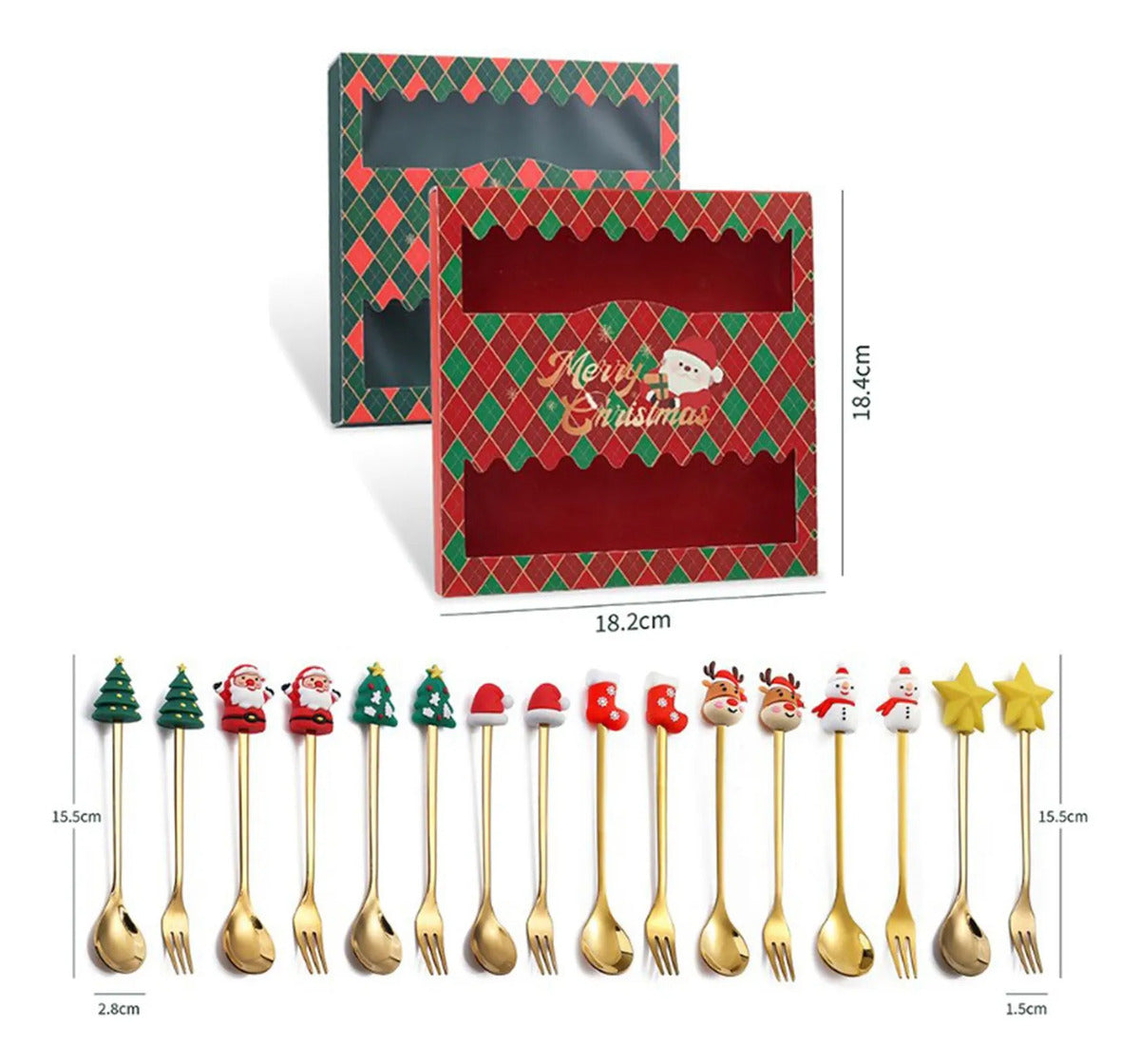 Set de 6 cubiertos navideños