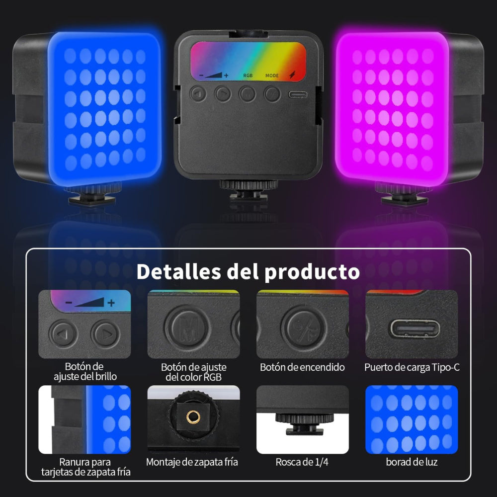 LUZ LED PORTÁTIL ILUMINACIÓN CON LUZ RGB