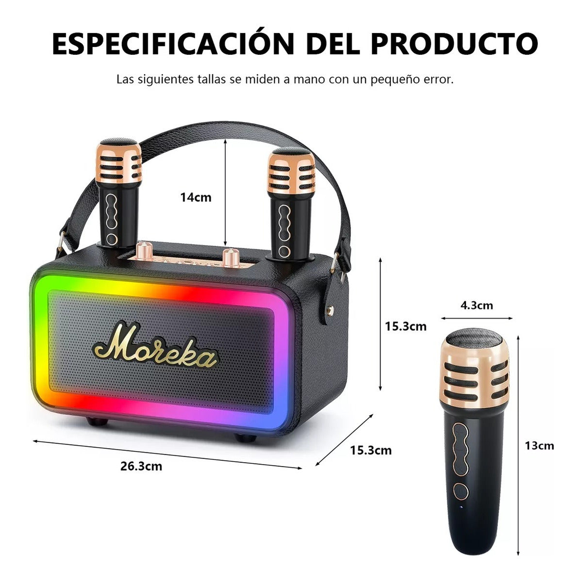 BOCINA KARAOKE 2 MICROS MOREKA-393+