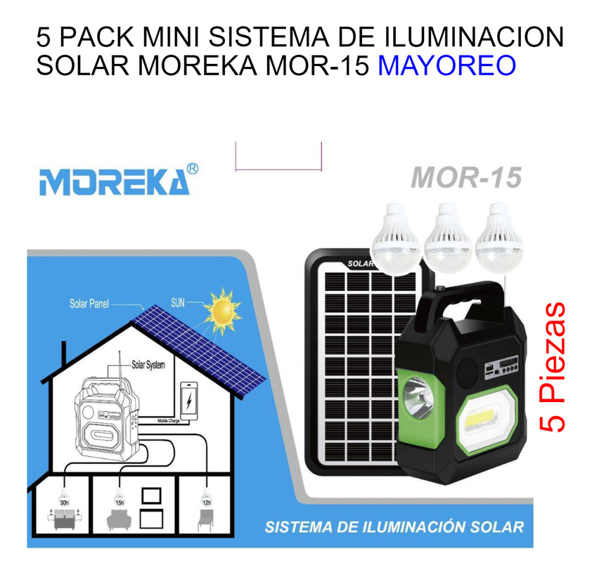 SISTEMA DE ILUMINACIÓN SOLAR MOREKA MOR-15