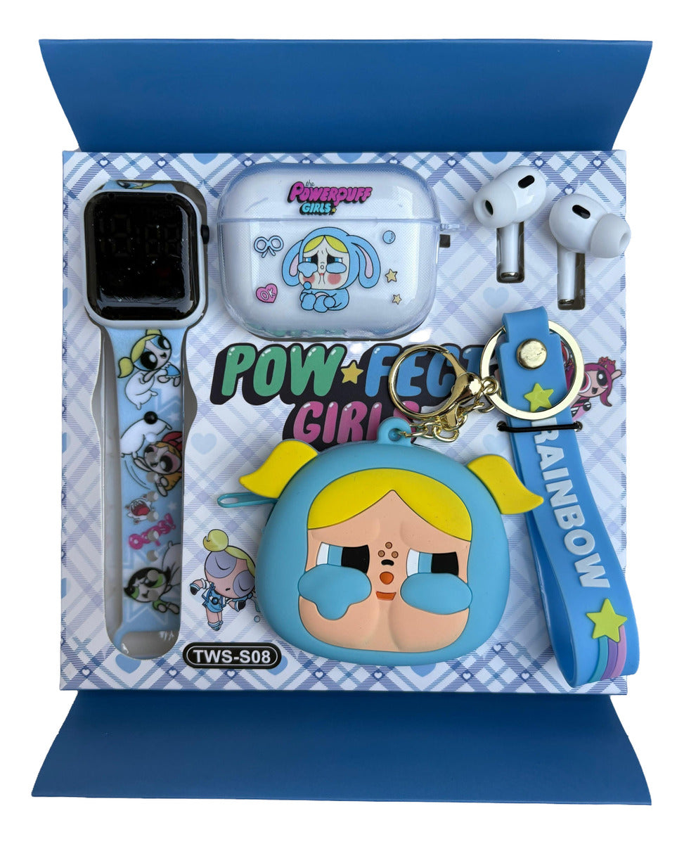 SET AUDIFONOS + PROTECTOR + RELOJ NIÑA