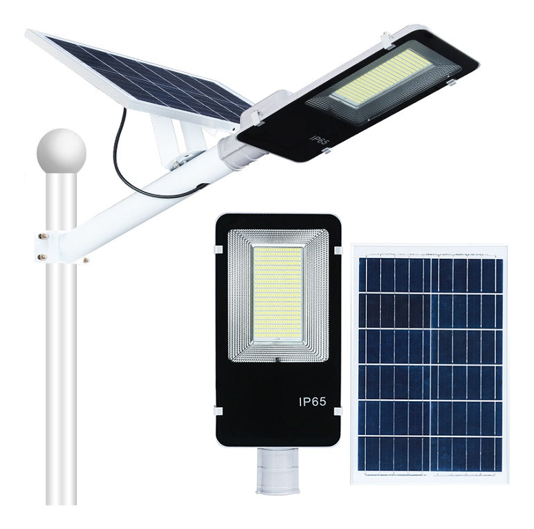LÁMPARA DE CALLE CON PANEL SOLAR Y SOPORTE MOREKA MOR-100W