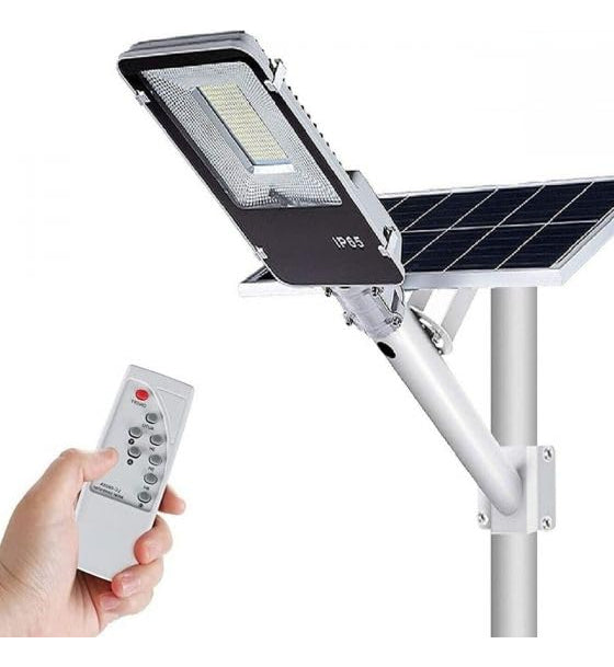LÁMPARA DE CALLE CON PANEL SOLAR Y SOPORTE MOREKA MOR-100W