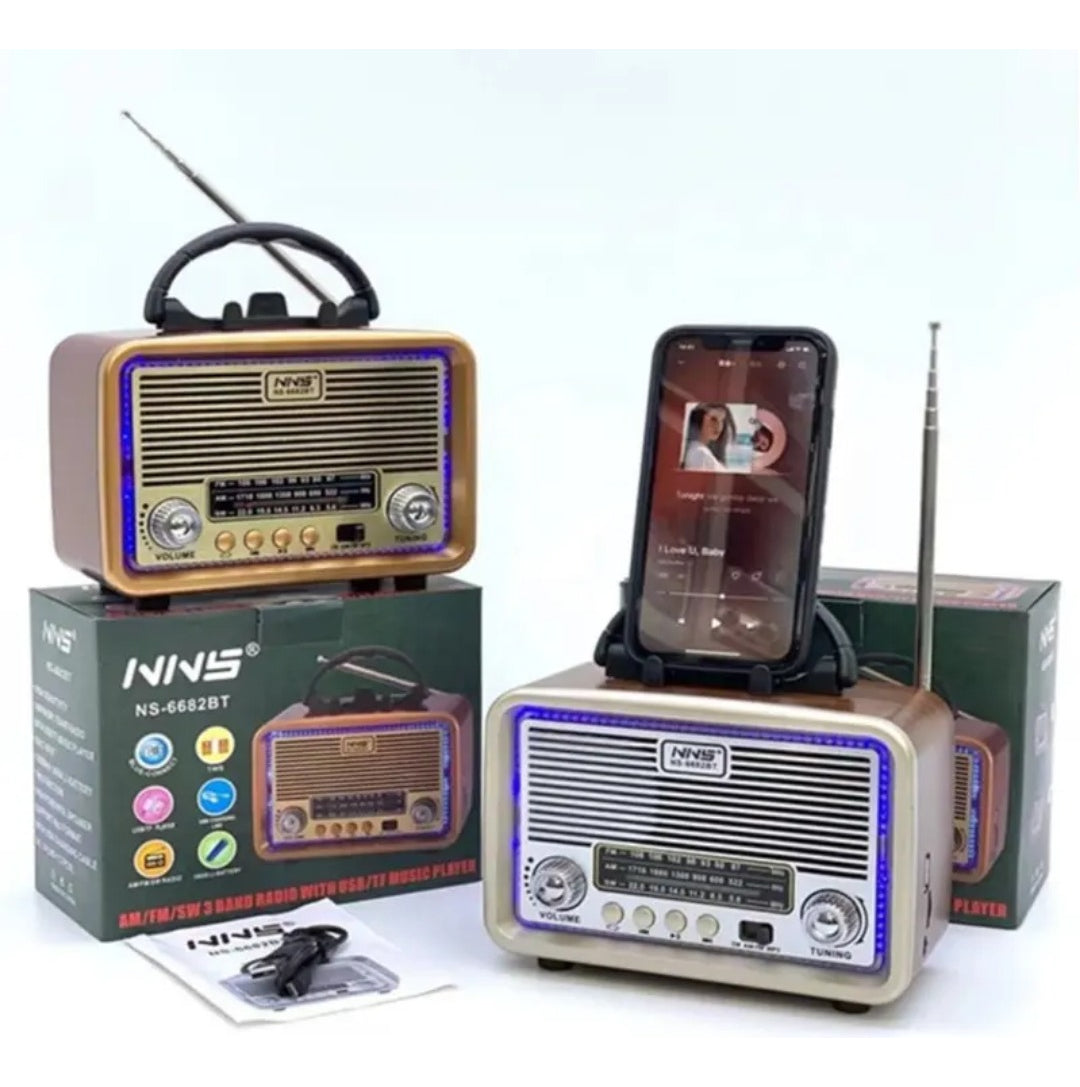 BOCINA RADIO CON LUZ RETRO