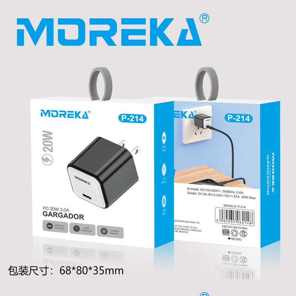 CUBO CARGA RÁPIDA 20W MOREKA P-214
