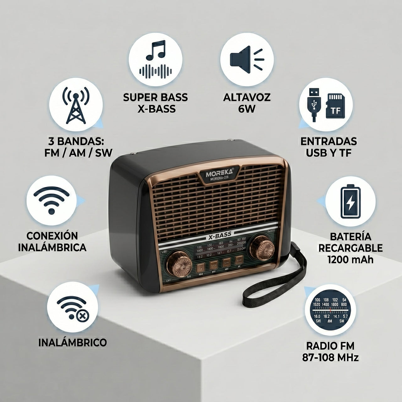 RADIO RETRO ANTENA MOREKA 228