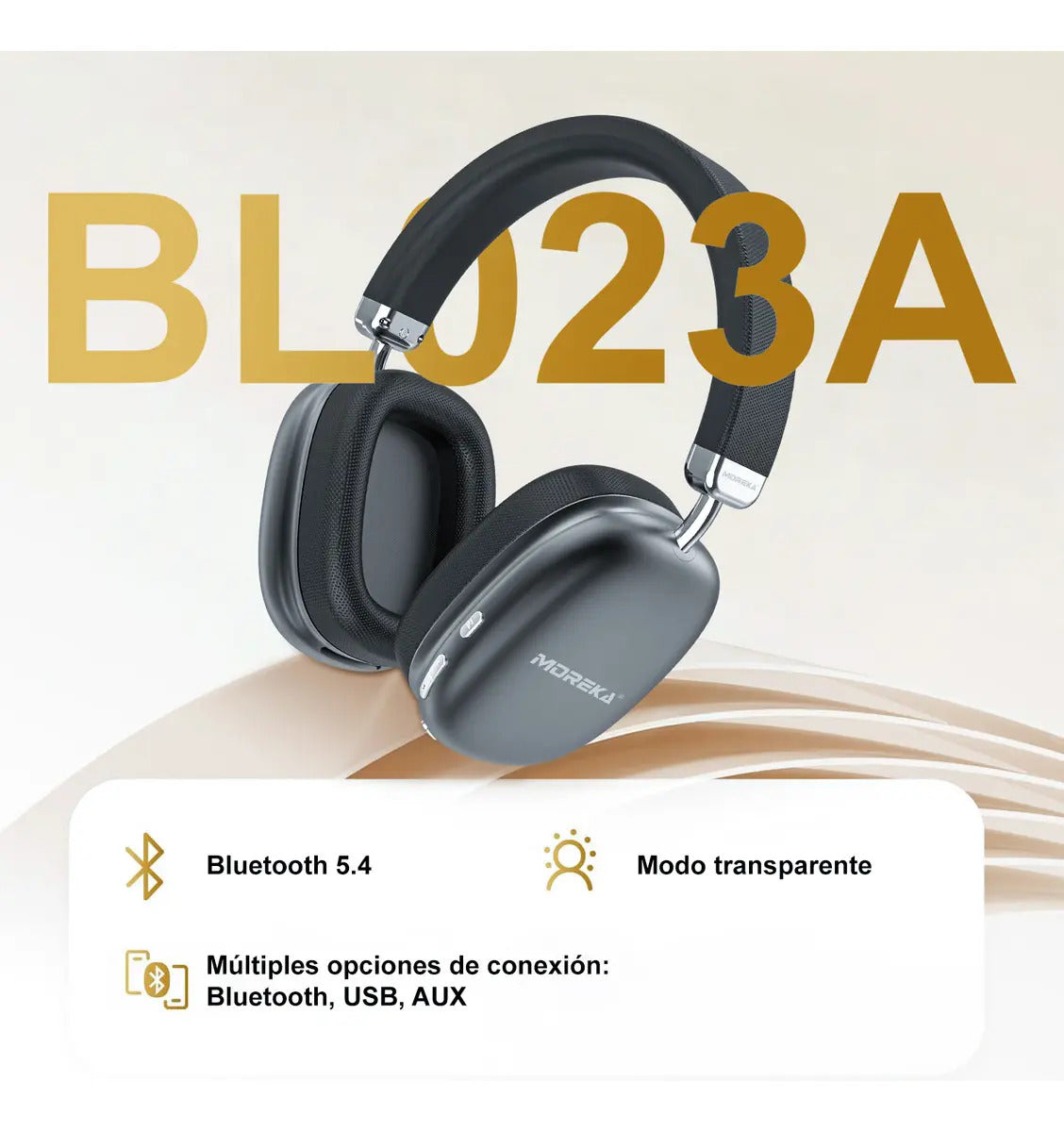 AUDÍFONO INALÁMBRICO MOREKA BL023A CANCELACIÓN RUIDO