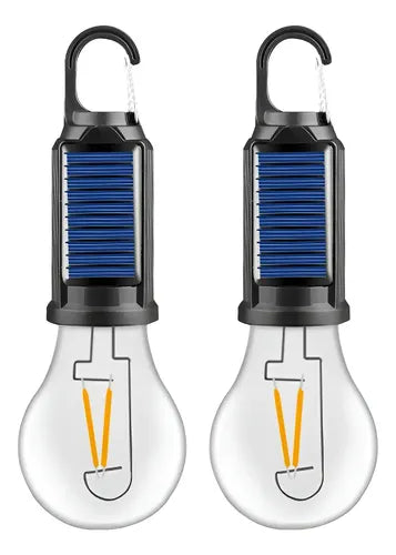 FOCO RECARGABLE Y CON PANEL SOLAR LUZ CALIDA