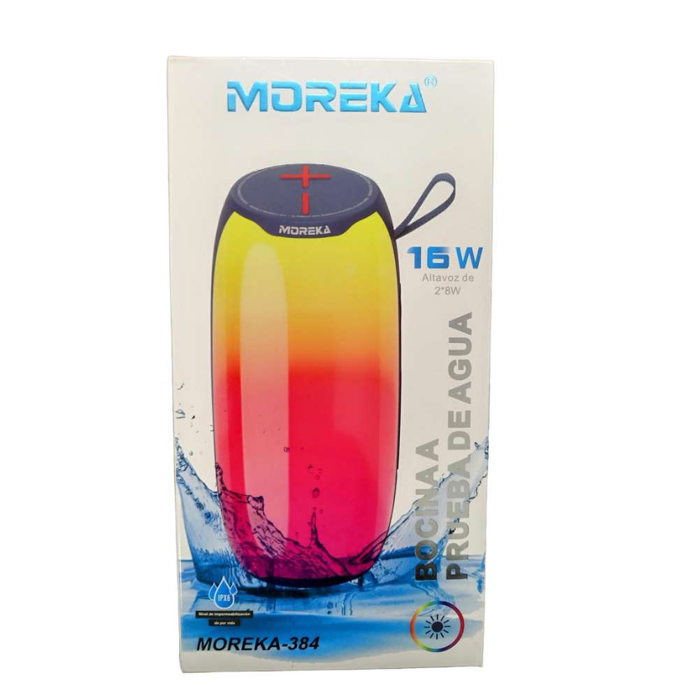 BOCINA BLUETOOTH LUZ LED 16W MOREKA-384