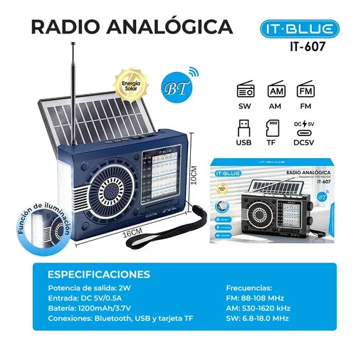 RADIO ANALÓGICA SOLAR IT-607